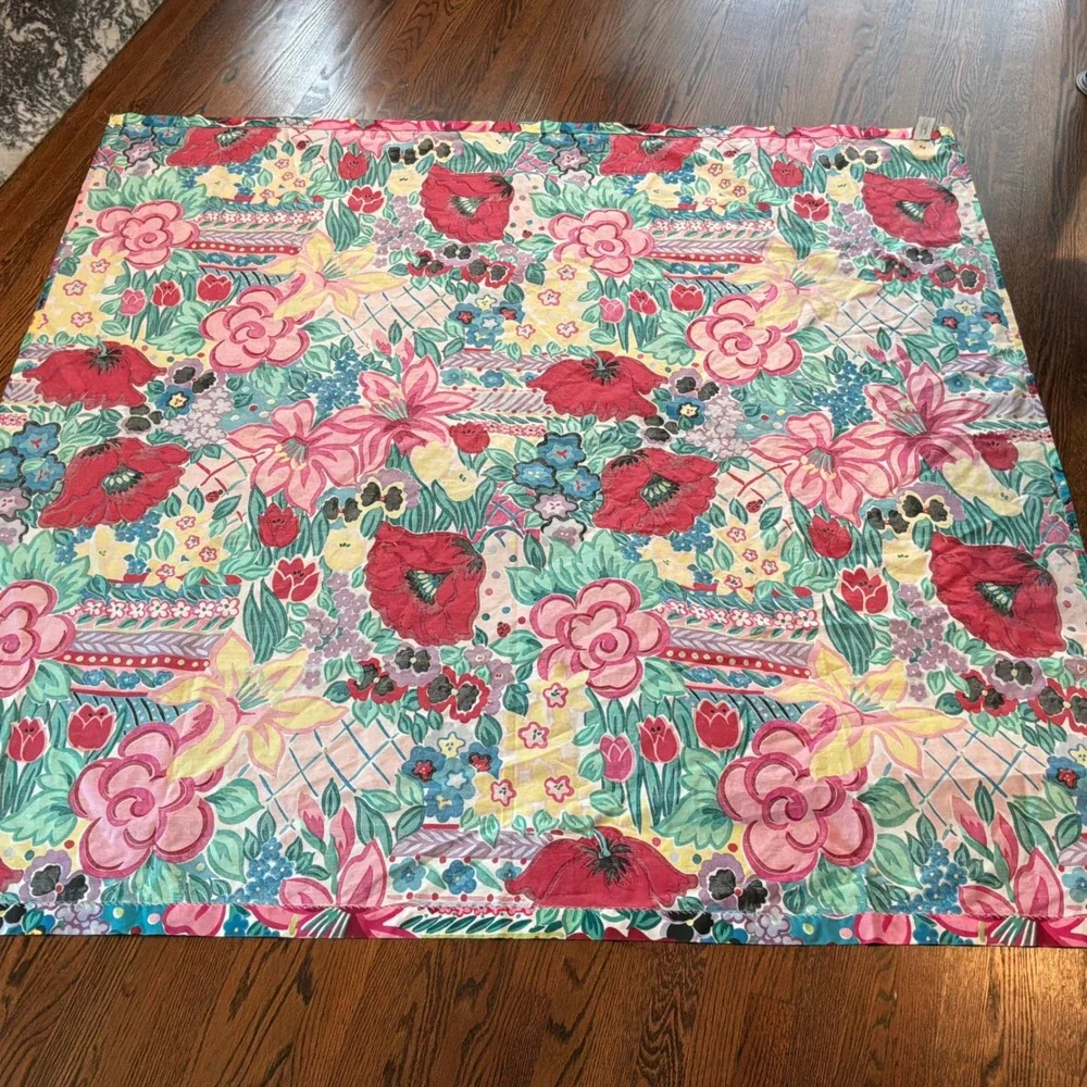 VTG Martex Floral Shower Curtain Colorful 71 x 68 Made USA Statement 80s 90s